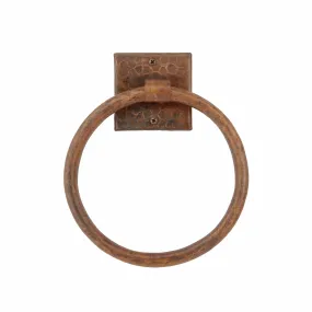 10" Hand Hammered Full Size Bath Towel Ring