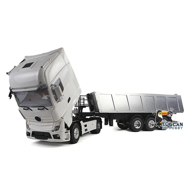 1/14 2Axles Highline RC Tractor Truck Radio Control Flatbed Lorry Trailer Unapinted Car Model Motor DIY KIT Vehicle Toy