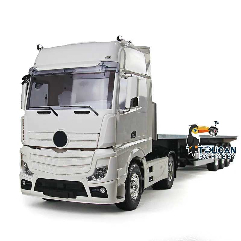 1/14 2Axles Highline RC Tractor Truck Radio Control Flatbed Lorry Trailer Unapinted Car Model Motor DIY KIT Vehicle Toy