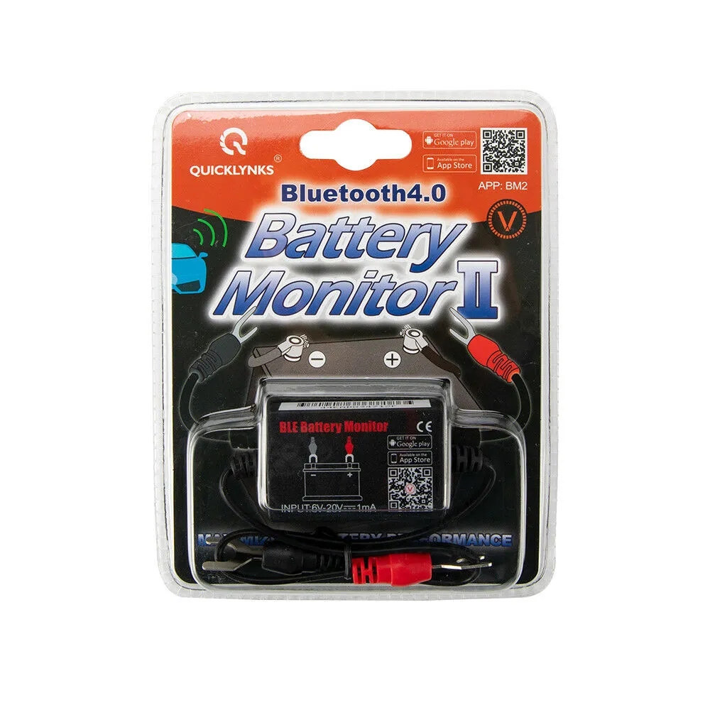 2 x 12V Car Battery Monitor via Bluetooth 4.0 Voltage Meter Tester w/ Auto Alarm
