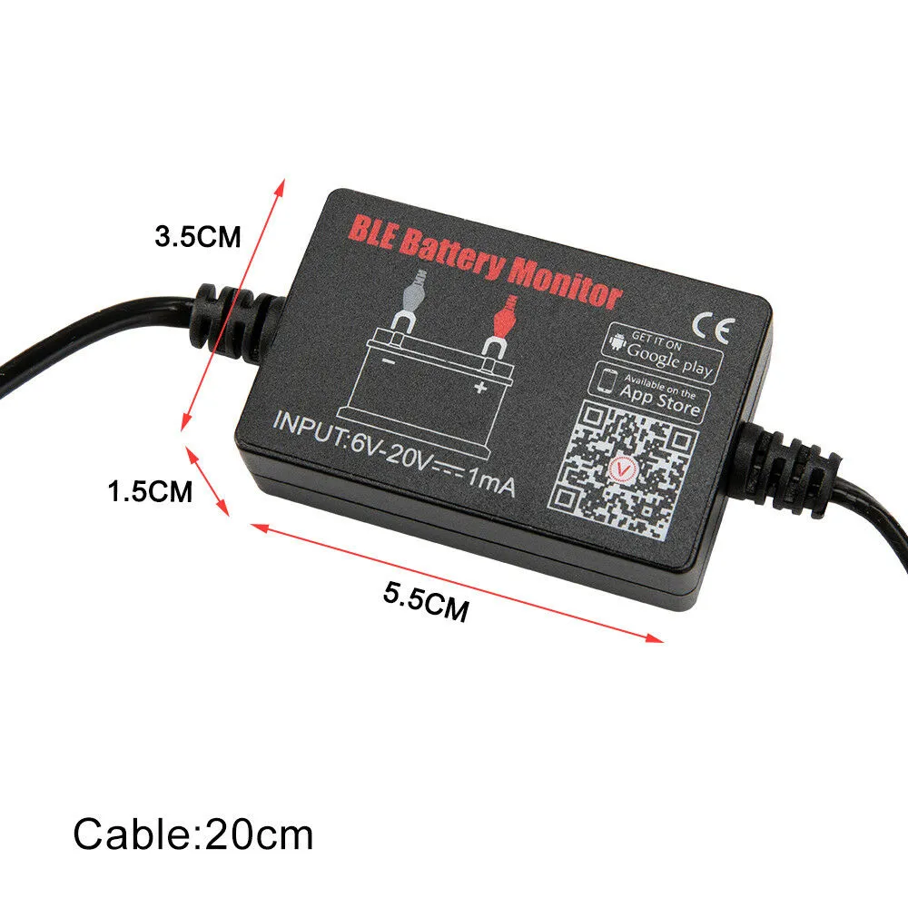 2 x 12V Car Battery Monitor via Bluetooth 4.0 Voltage Meter Tester w/ Auto Alarm