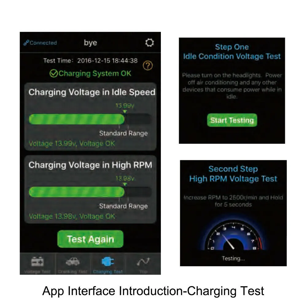 2 x 12V Car Battery Monitor via Bluetooth 4.0 Voltage Meter Tester w/ Auto Alarm