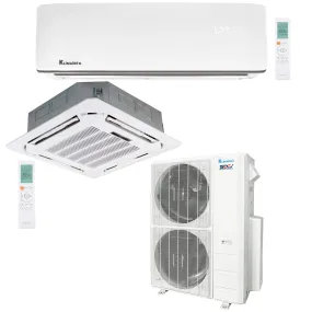 2-Zone Klimaire 21.1 SEER2 Multi Split Wall Mount Ceiling Cassette Air Conditioner Heat Pump System 18 24