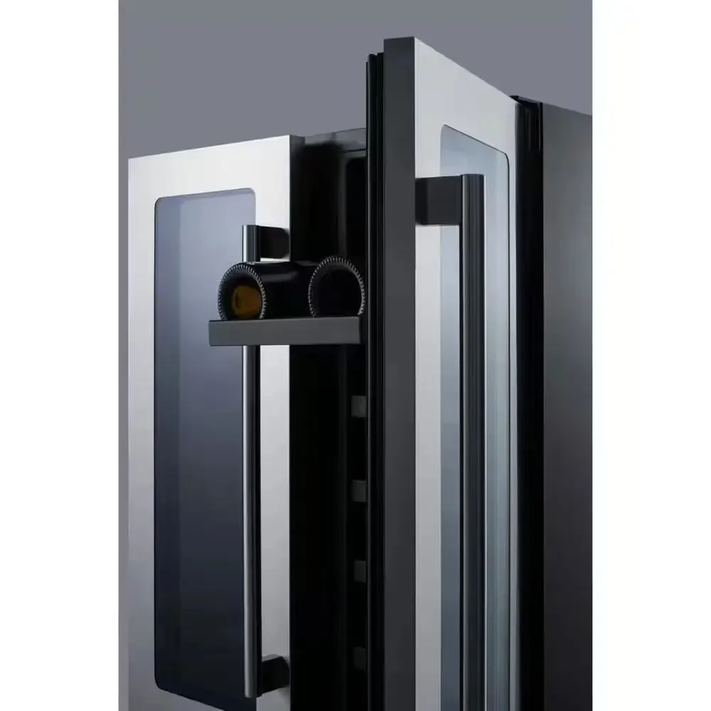24 In. Built-In French Door Dual Zone 21-Bottle Wine and 60-Can Beverage Cooler