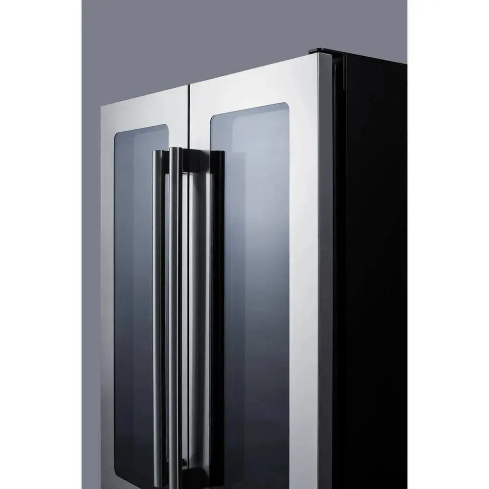 24 In. Built-In French Door Dual Zone 21-Bottle Wine and 60-Can Beverage Cooler