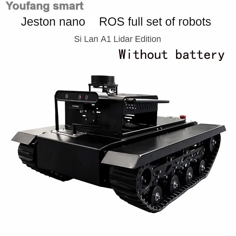 30kg Load TR500ROS RC Tank with Slam Navigation Radar Rubber Tracked Chassis 24V Brushless Motor ROS Robot for Jetson NANO Tank