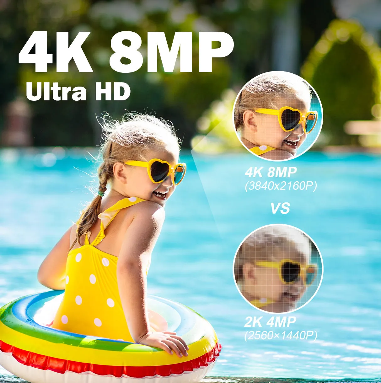 4K 8MP Outdoor WiFi Surveillance Camera with Spotlight, 2.4/5Ghz WiFi PTZ Camera Human/Animal/Vehicle Detection