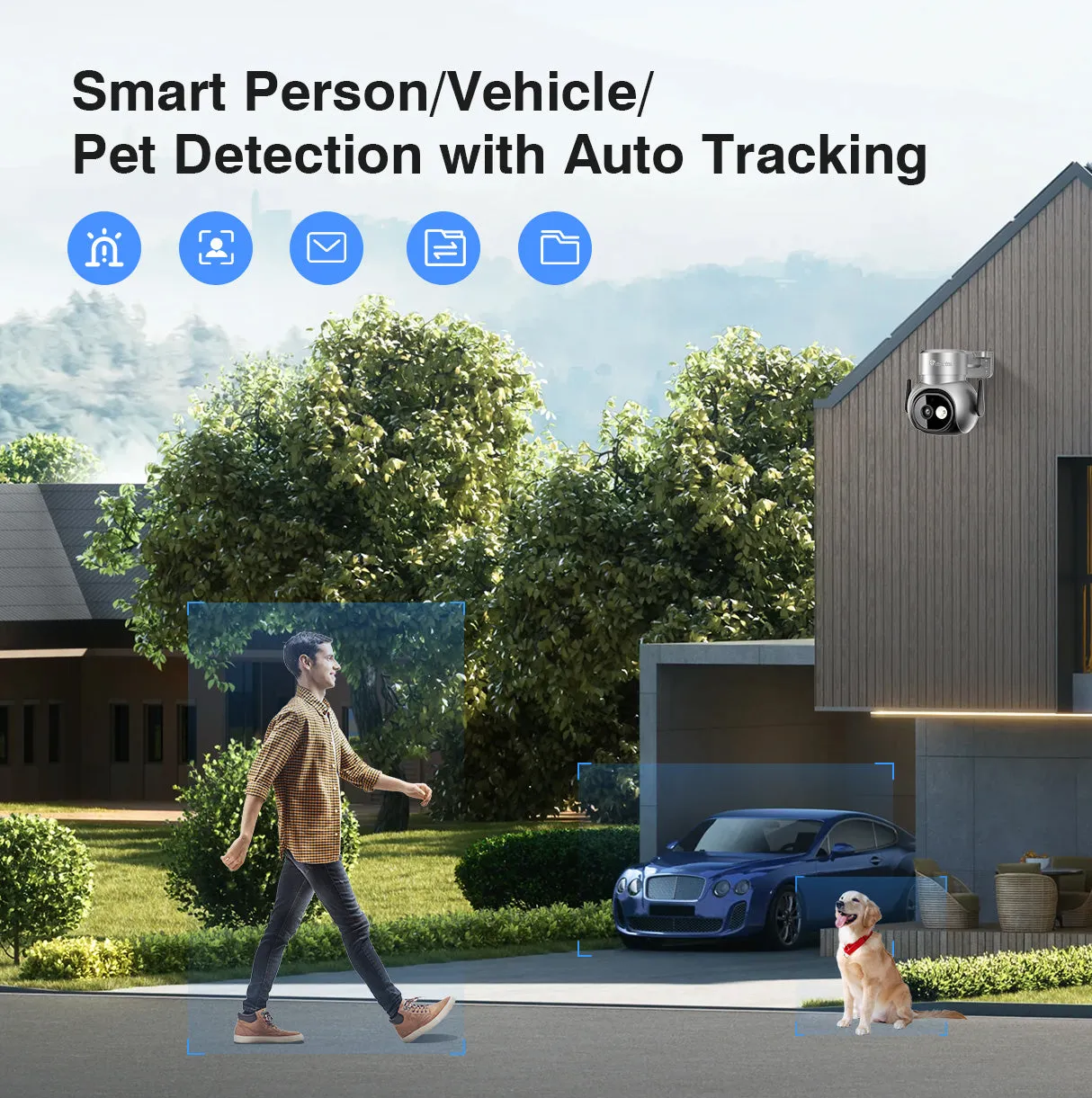 4K 8MP Outdoor WiFi Surveillance Camera with Spotlight, 2.4/5Ghz WiFi PTZ Camera Human/Animal/Vehicle Detection
