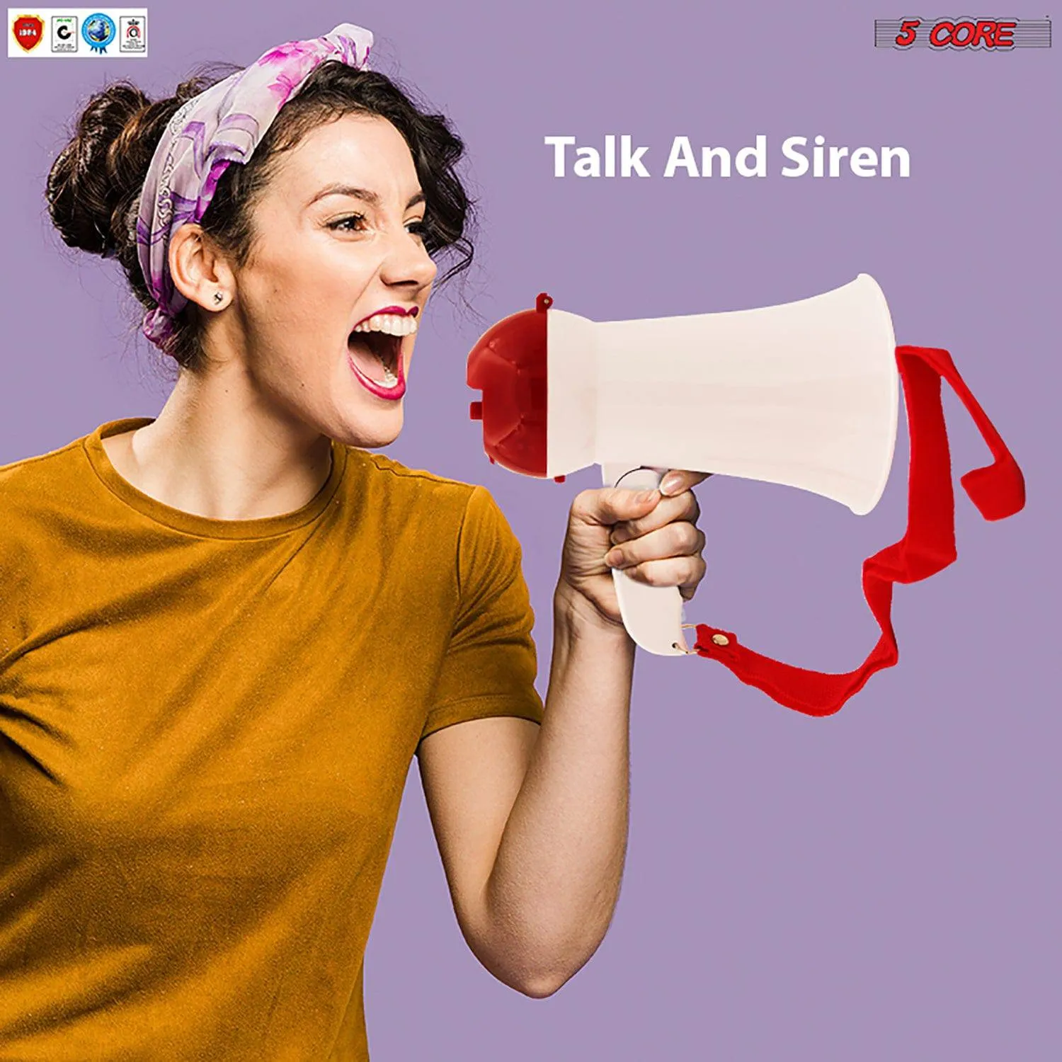 5Core Megaphone Bullhorn Kids & Adults Loud Police SIREN Toy Mic