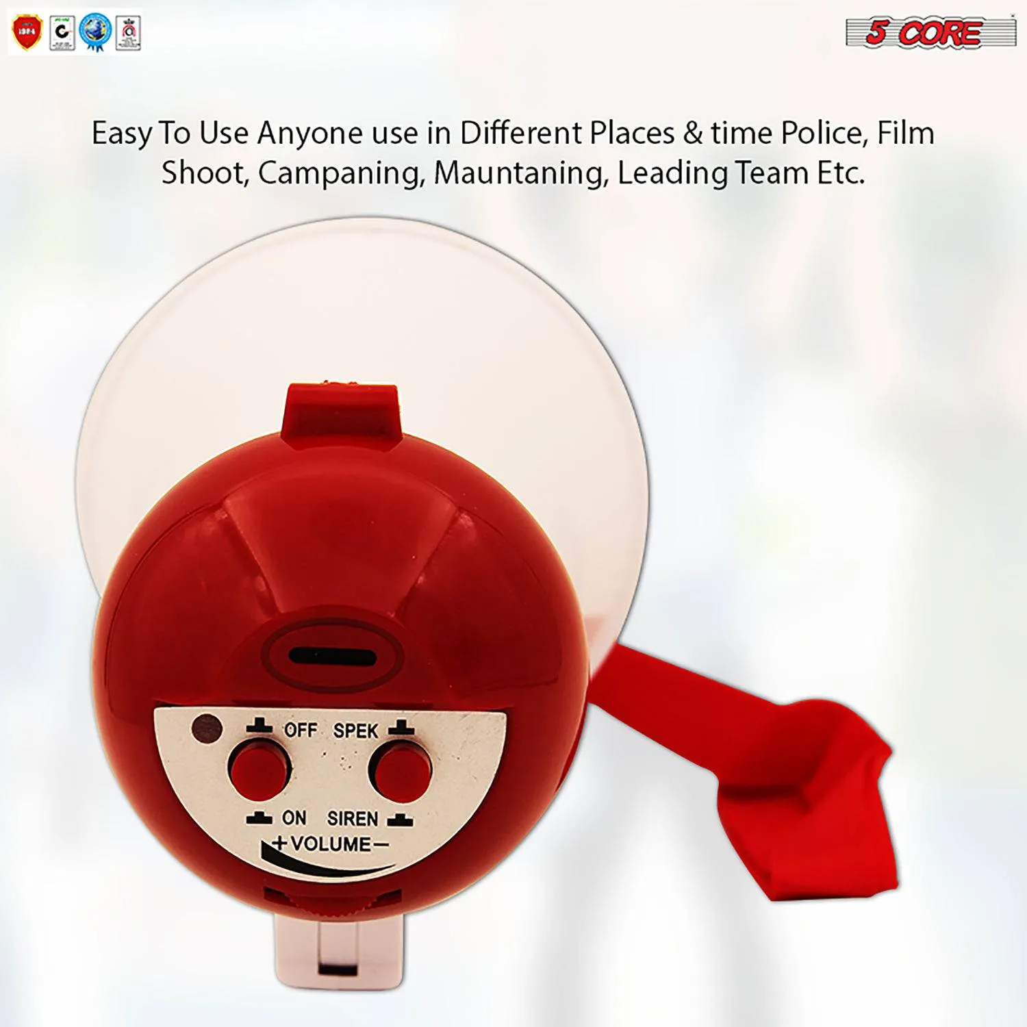 5Core Megaphone Bullhorn Kids & Adults Loud Police SIREN Toy Mic