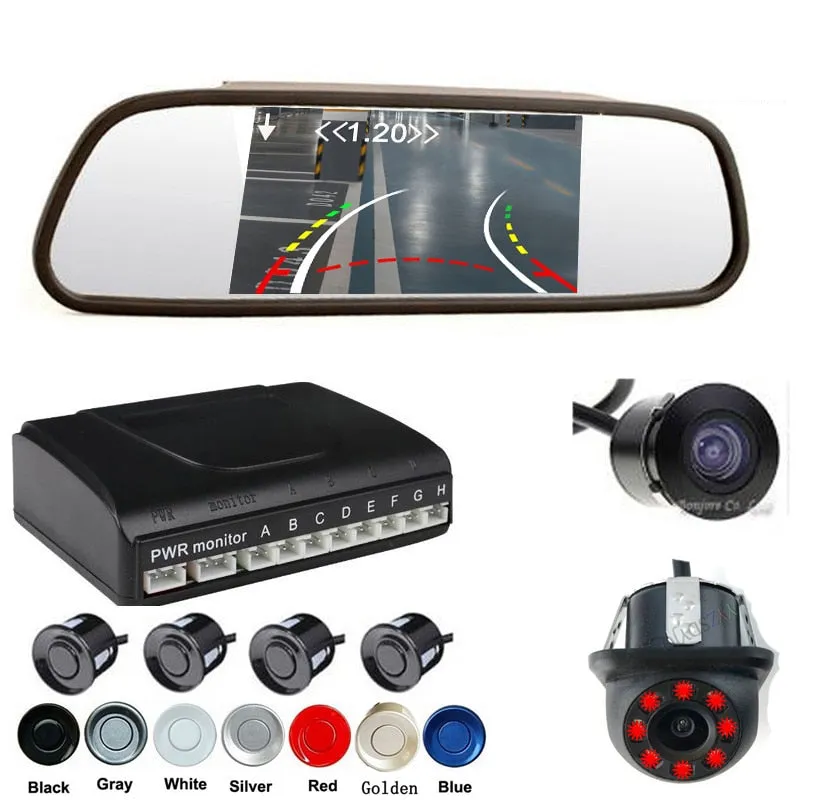 5"Monitor 8 IR Dynamic trajectory Rear view