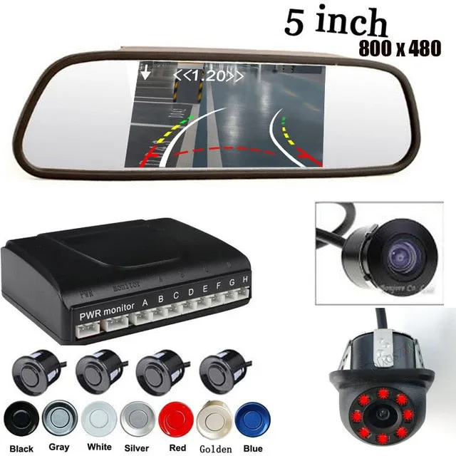 5"Monitor 8 IR Dynamic trajectory Rear view