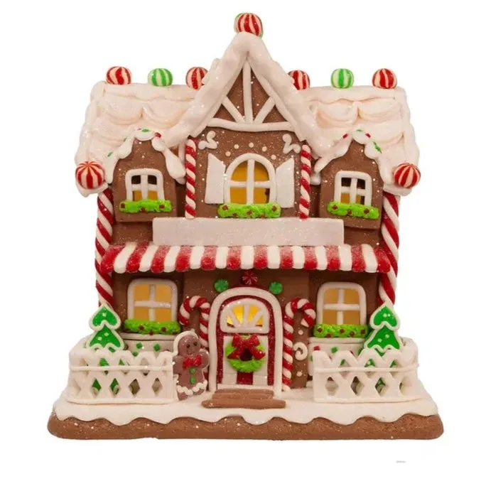 9" Battery Operated Light Up Two Floor Gingerbread House