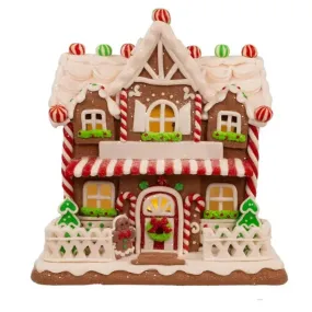 9" Battery Operated Light Up Two Floor Gingerbread House