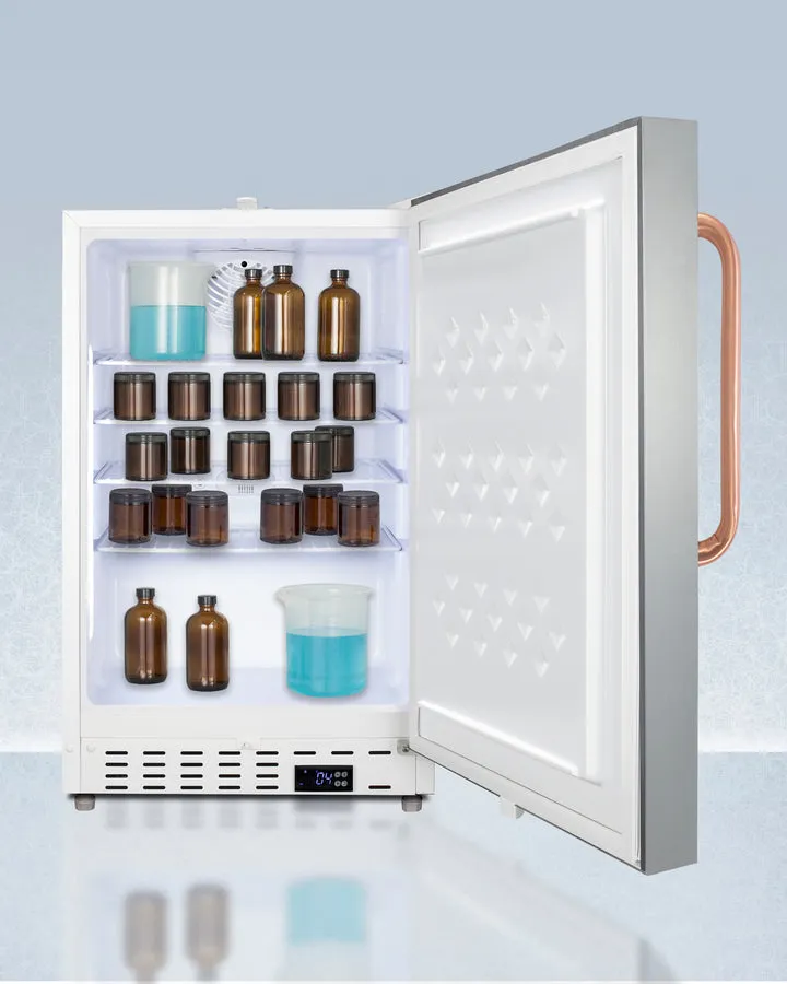Accucold 21" Wide Built-In Healthcare All-Refrigerator in Stainless Steel Door, Lock, and Copper Handle