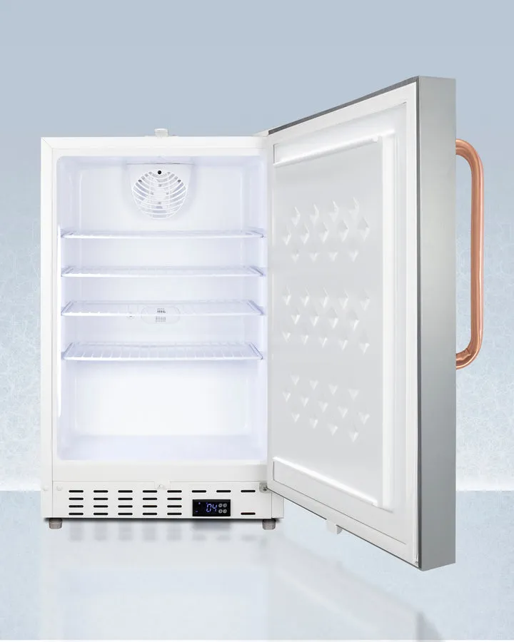 Accucold 21" Wide Built-In Healthcare All-Refrigerator in Stainless Steel Door, Lock, and Copper Handle