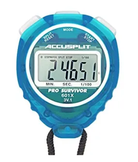 ACCUSPLIT Pro Survivor Stopwatch with Aqua (translucent blue) Case
