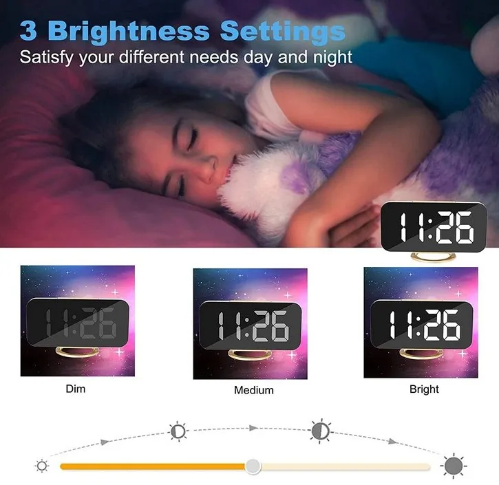 Aesthetic Mirror Alarm Clock