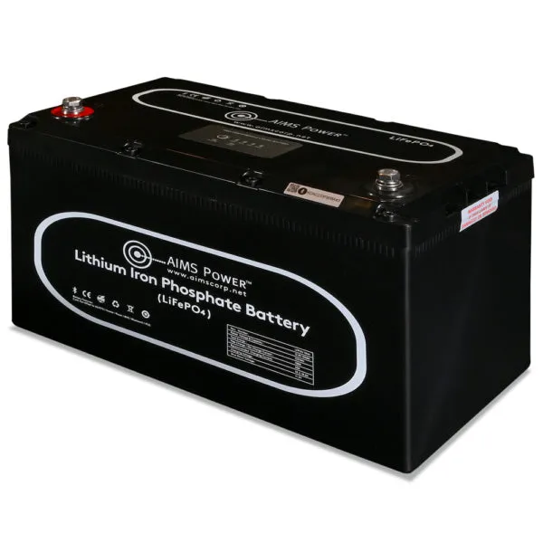 AIMS Power 12V 104Ah LiFePO4 Battery | Wake-Up Feature | Internal Heater | Bluetooth Monitoring