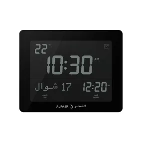 Alfajr Automatic Worldwide Digital Azan/Athan/Nimaz Prayer Wall and Desk Clock CF-19 (Black)