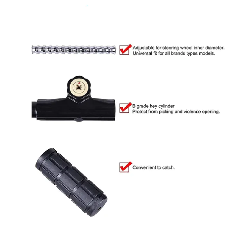 Anti-Theft Uni-Fit Steering Lock Bs-9540