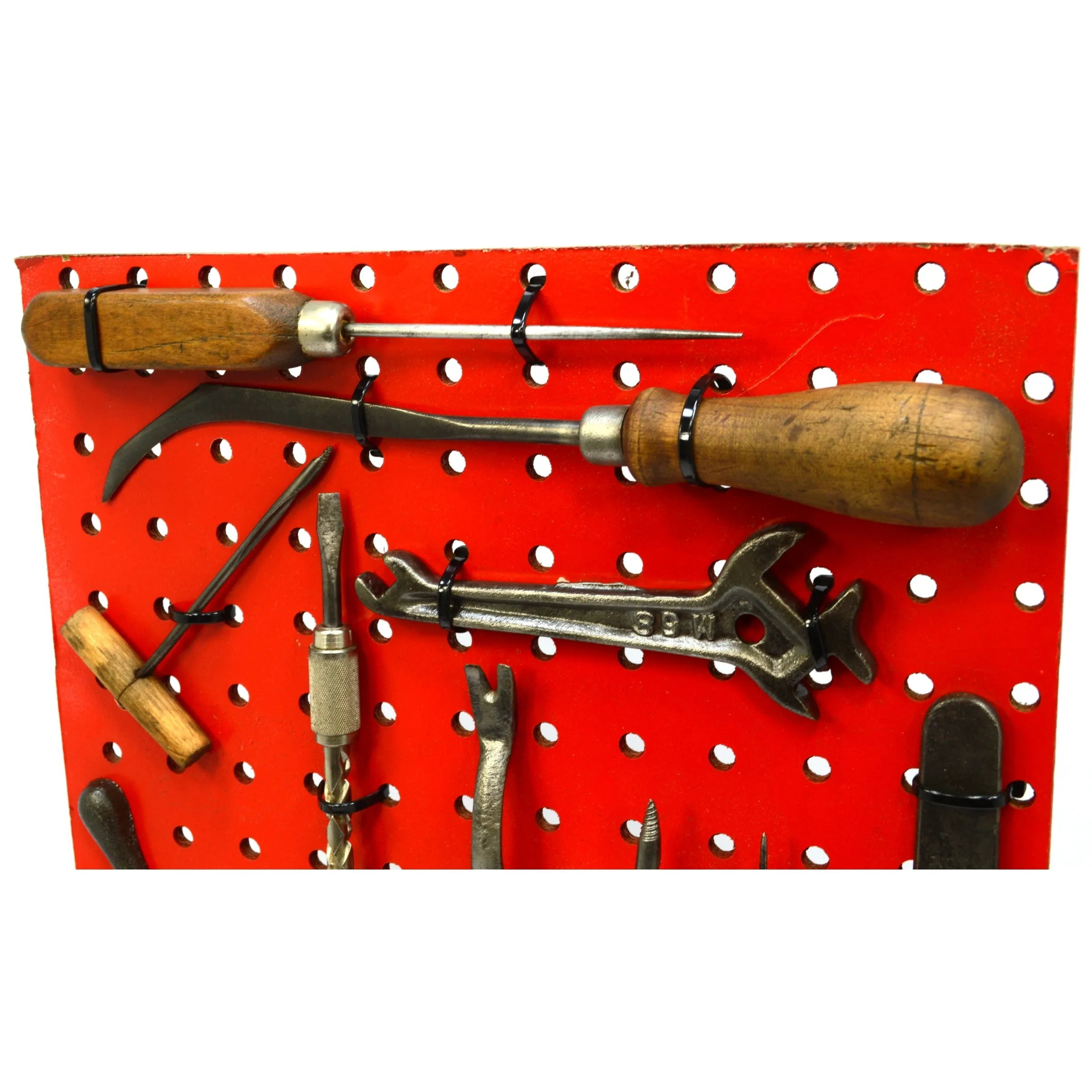 Antique OLD TOOL WALL DECOR Lot of 16 TOOLS on PEG BOARD Millers Falls DISSTON  