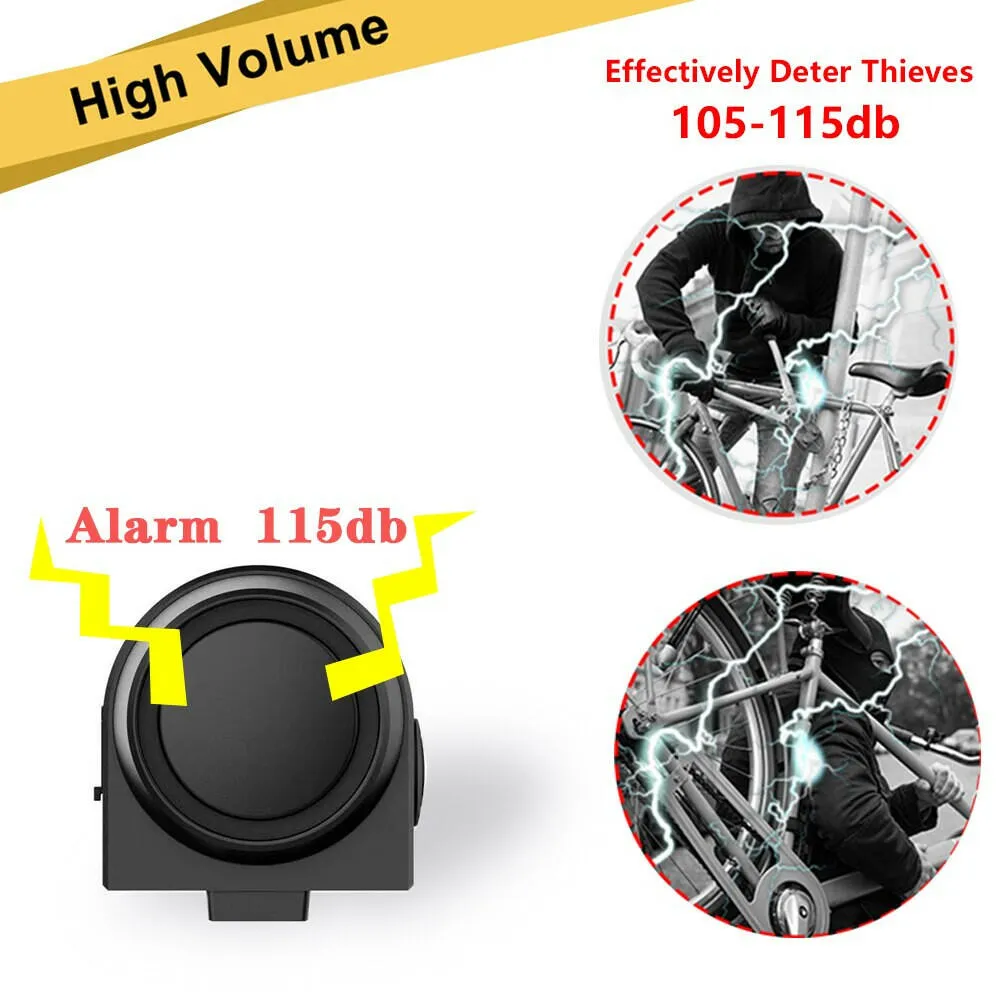 ANTUSI Wireless Bicycle Vibration Alarm USB Charging Motorcycle Bike Alarm Remote Control Anti-theft Bike Detector Alarm System