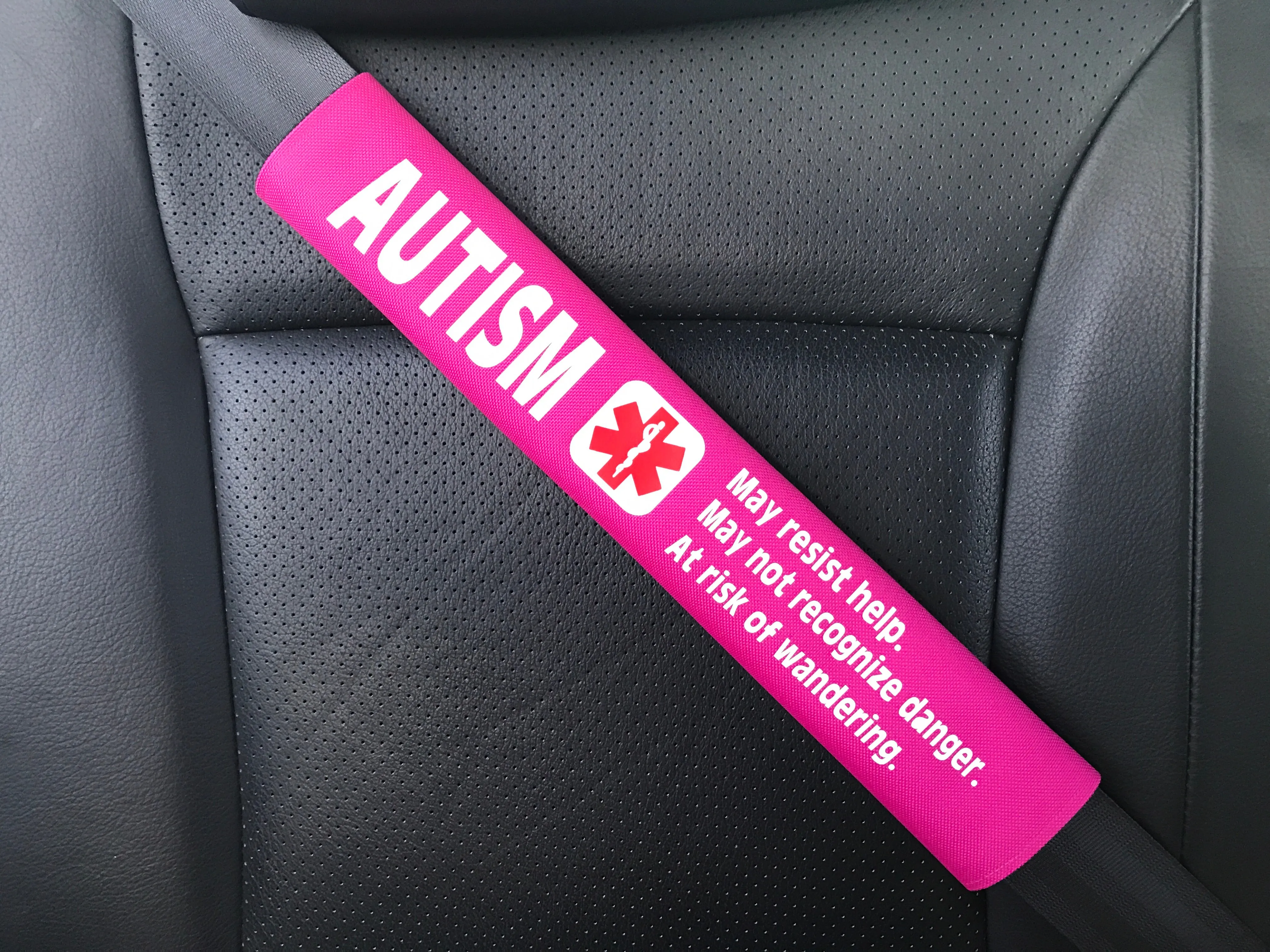 Autism Medical Alert Seat Belt Cover
