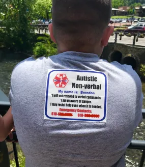 Autism Non-verbal Safety Patches - Personalize Yourself - Re-usable - Soft Polyester Fabric