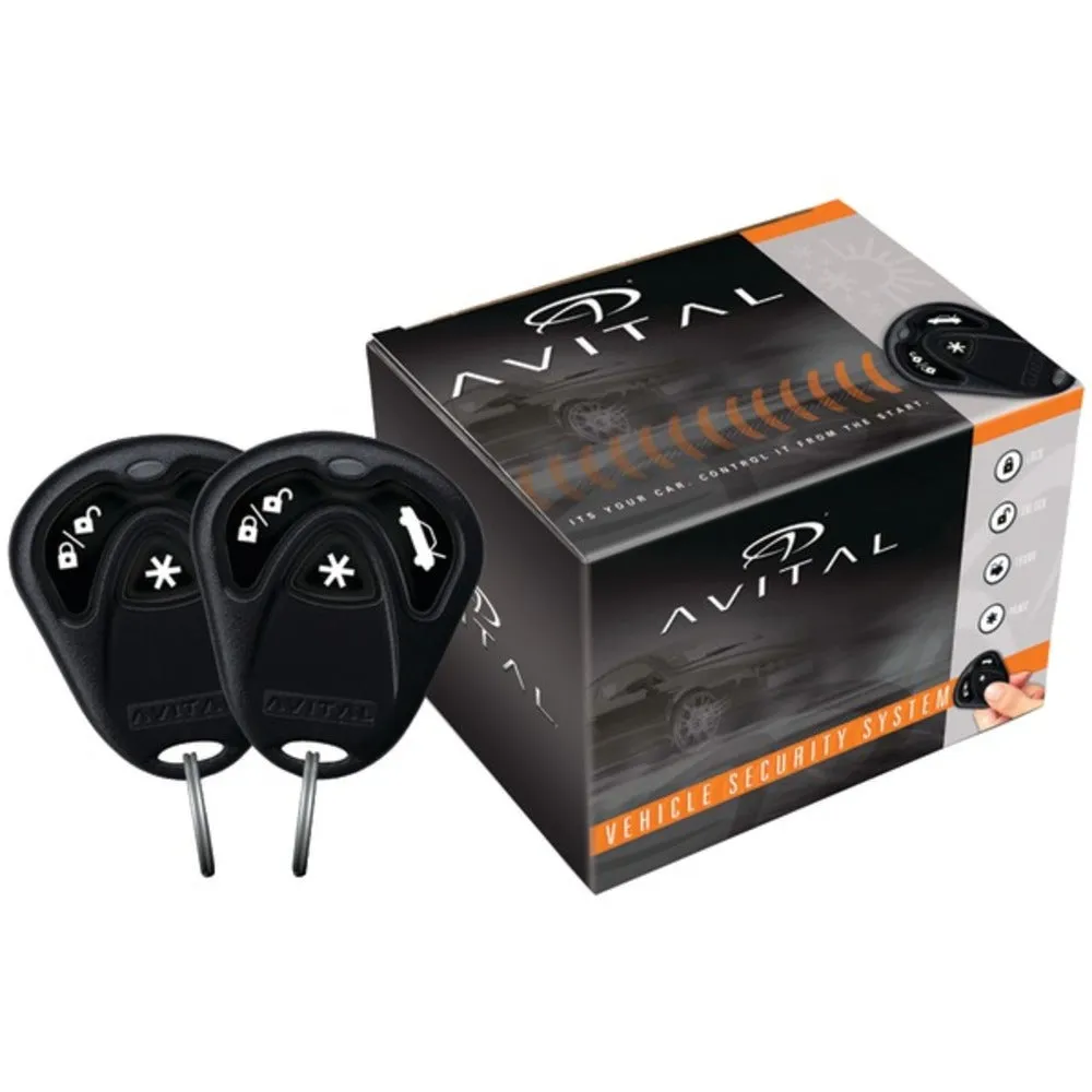 Avital 3100L 3100 1-Way Security System with Siren & Two 4-Button Remotes