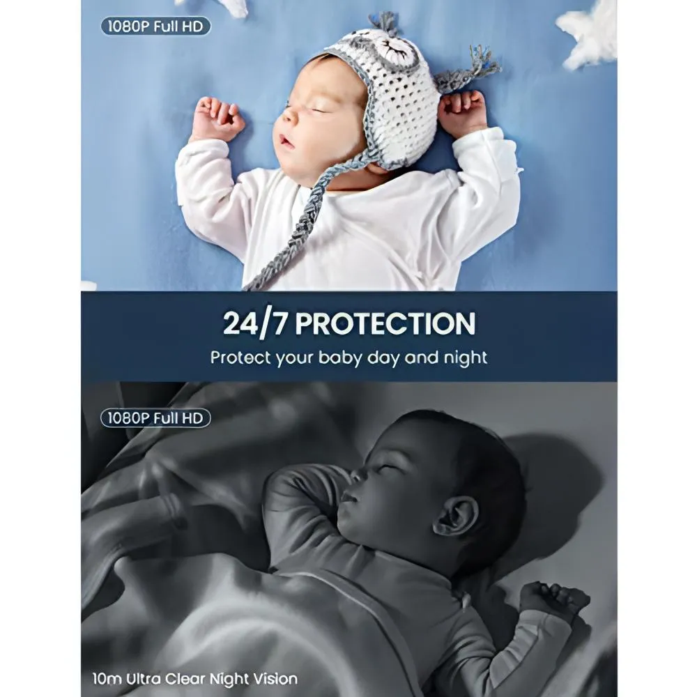 Baby Monitor with Camera and Audio | 3MP Night Vision Motion and Sound Detection 2.4G WiFi Home
