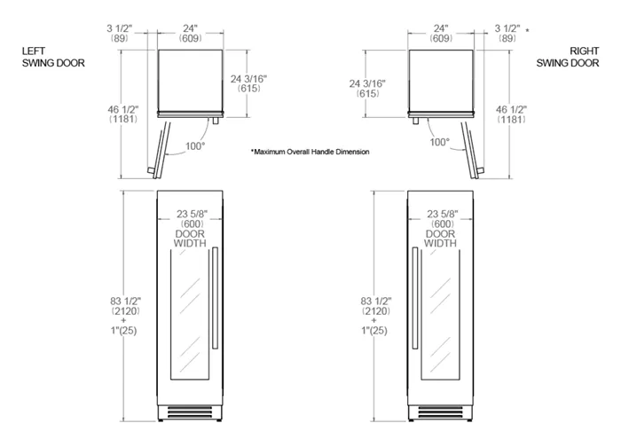 Bertazzoni 24 inch Left Door Built-in Wine Cellar REF24WCPIXL/23