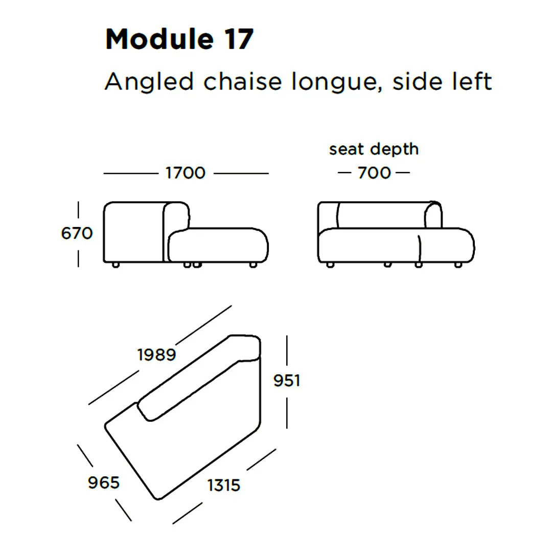 Boketto Modular Sofa (Modules 17-19)
