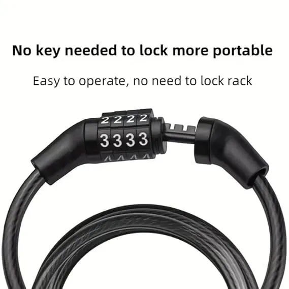 BSDDP Motorcycle Cable Lock with Number Combination