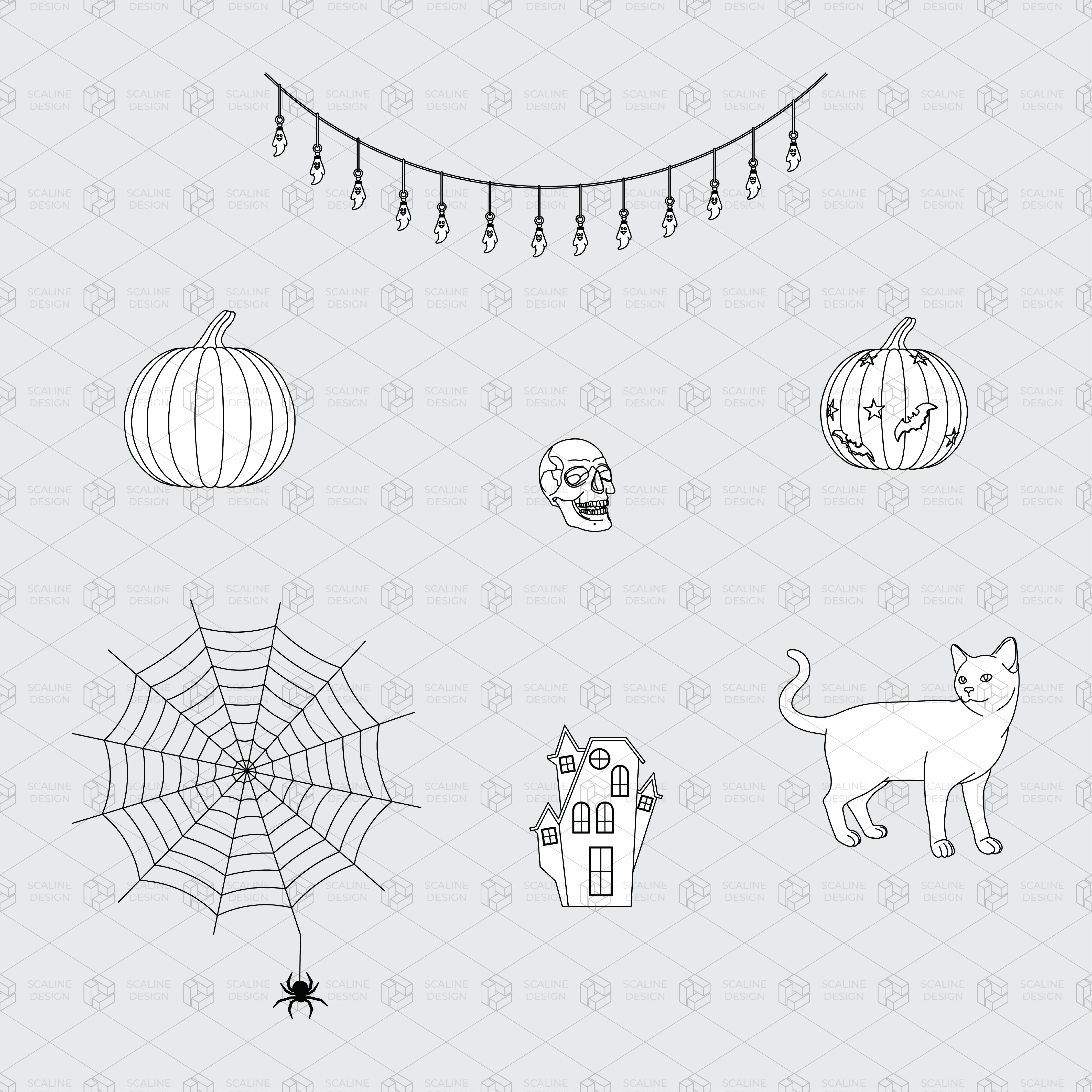 CAD & Vector Autumn and Halloween Decoration