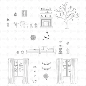 CAD & Vector Autumn and Halloween Decoration