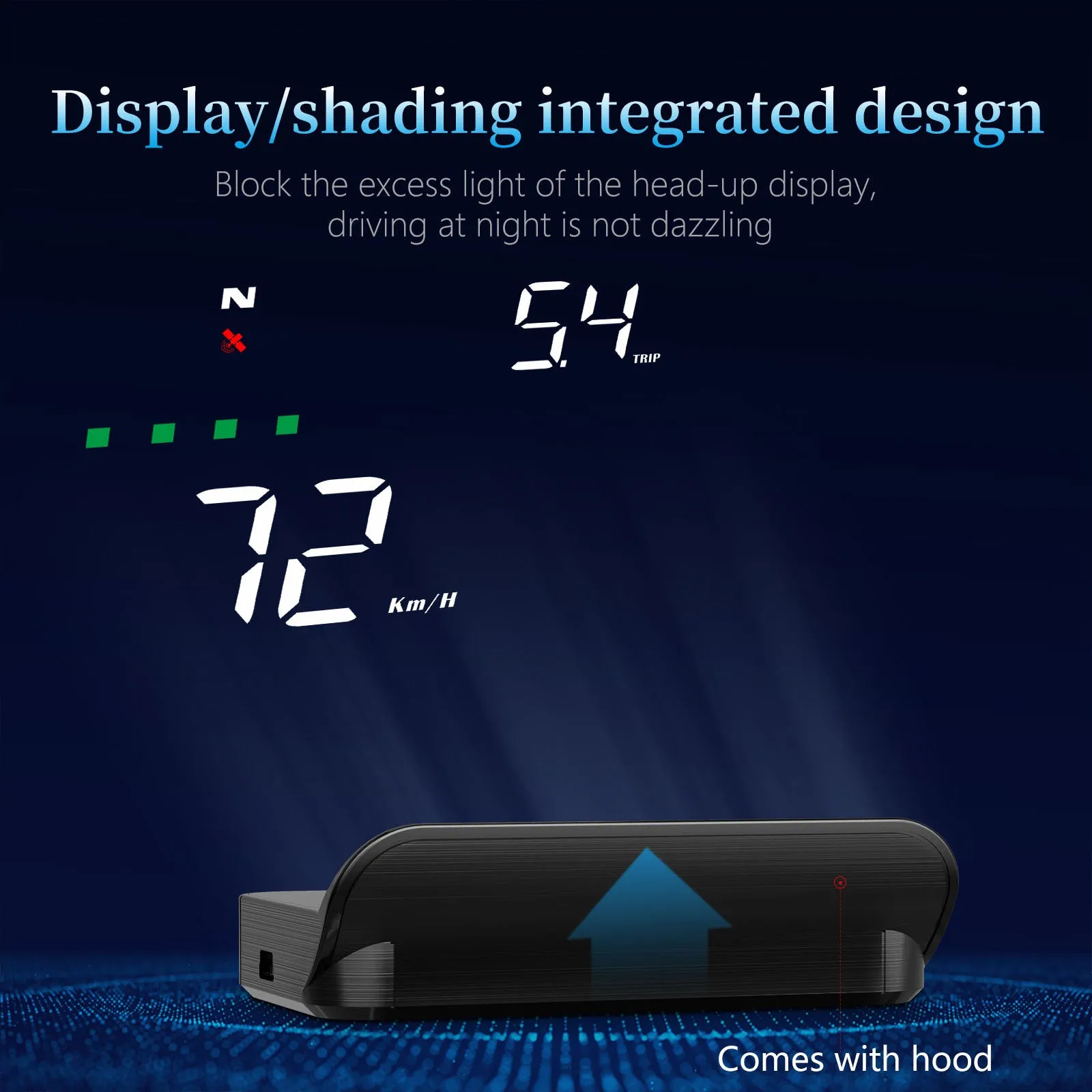 Car Hud Head-up Display Gps System Hd Windshield Projector