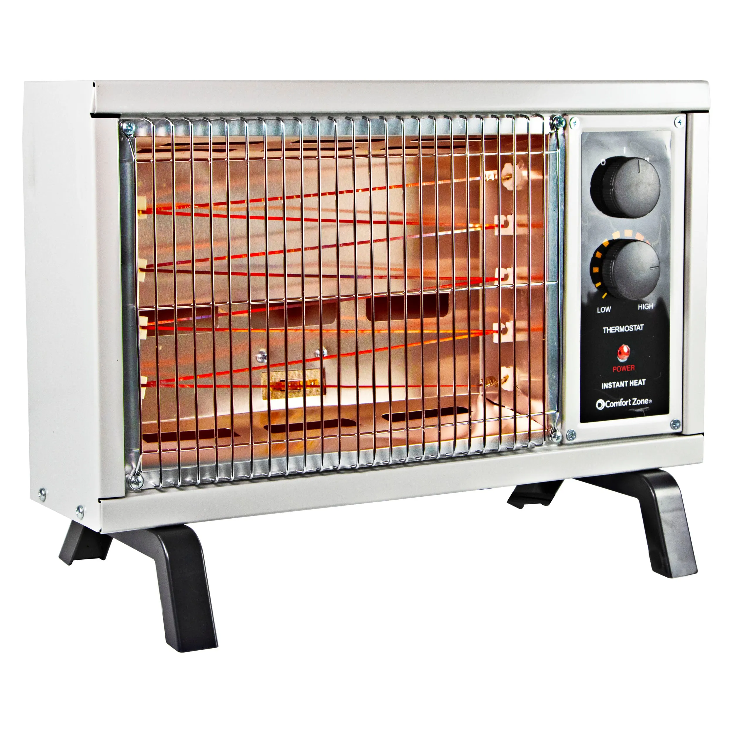 Comfort Zone Electric Radiant Space Heater w/Adjustable Thermostat in Ivory
