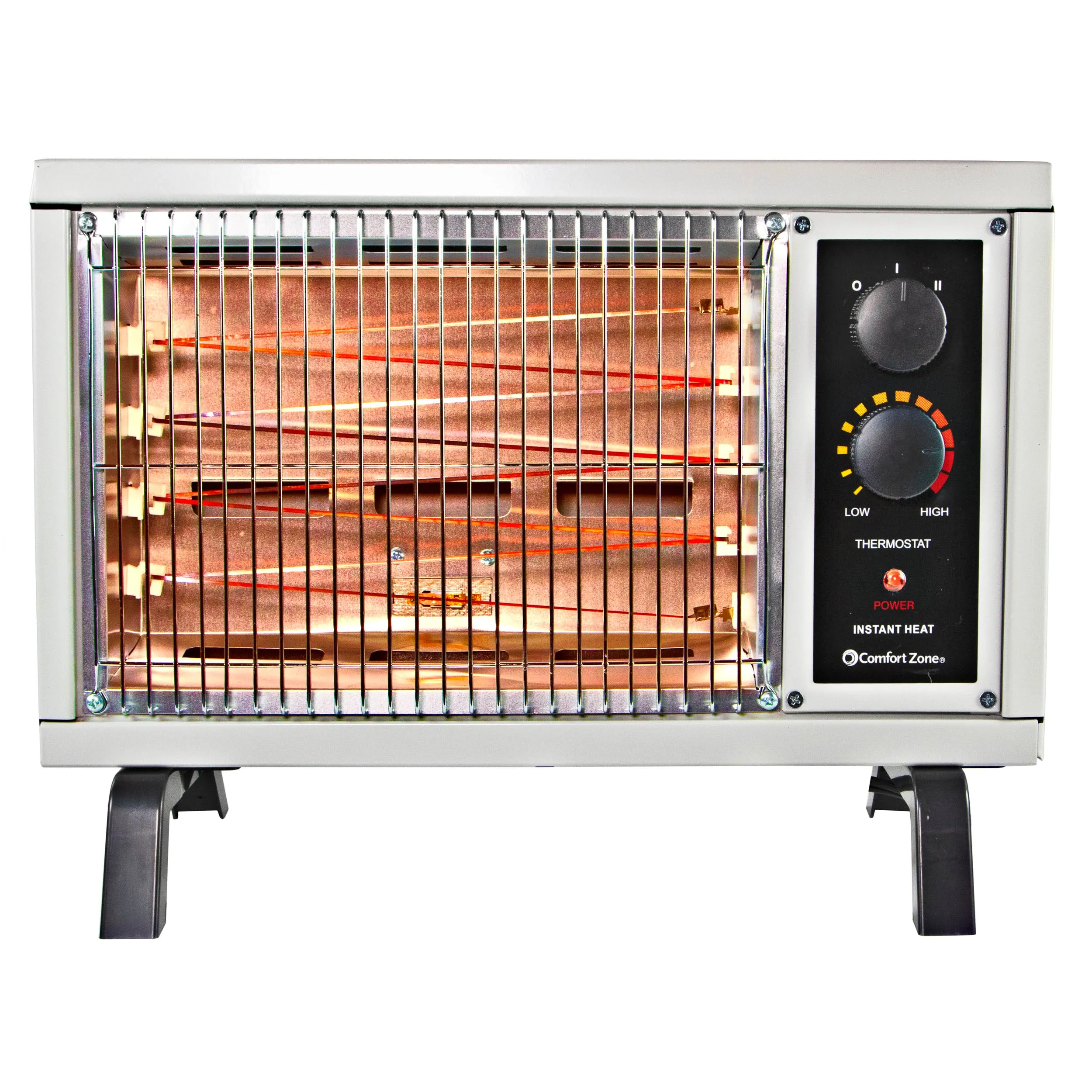 Comfort Zone Electric Radiant Space Heater w/Adjustable Thermostat in Ivory