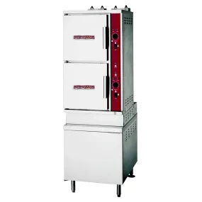 Crown Steam GSX‐10HE 10 Pan Gas Convection Steamer on Cabinet Base - 190,000 BTU