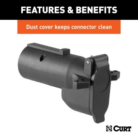 CURT 57726 Adapter with Alarm (7-Way RV Blade to 6-Way Round Trailer; Center Pin Auxiliary)