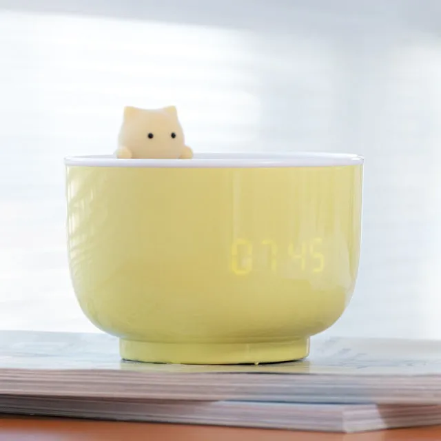 Cute LED Teacup Cat alarm clock light