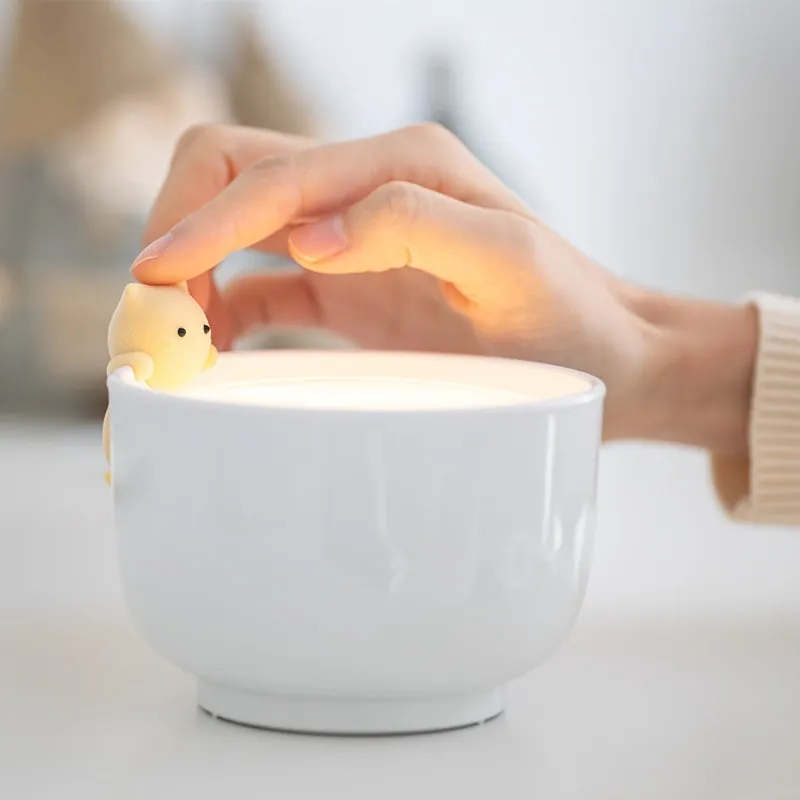 Cute LED Teacup Cat alarm clock light