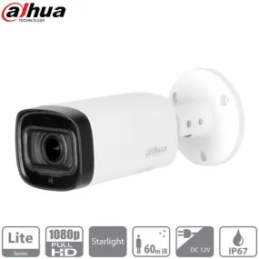 Dahua / HDCVI / 2MP / Bullet Camera / Motorized Varifocal / 2.7-12mm Lens / Outdoor / IP67 / 60m Smart IR / Starlight / 5 Year Warranty / DH-A21CC0Z