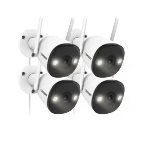 Defender IP4MCB4PRO Guard Pro 2K WiFi. Plug-In Power Security Camera w/ Color Night Vision, Two-Way Talk, 4 Pack