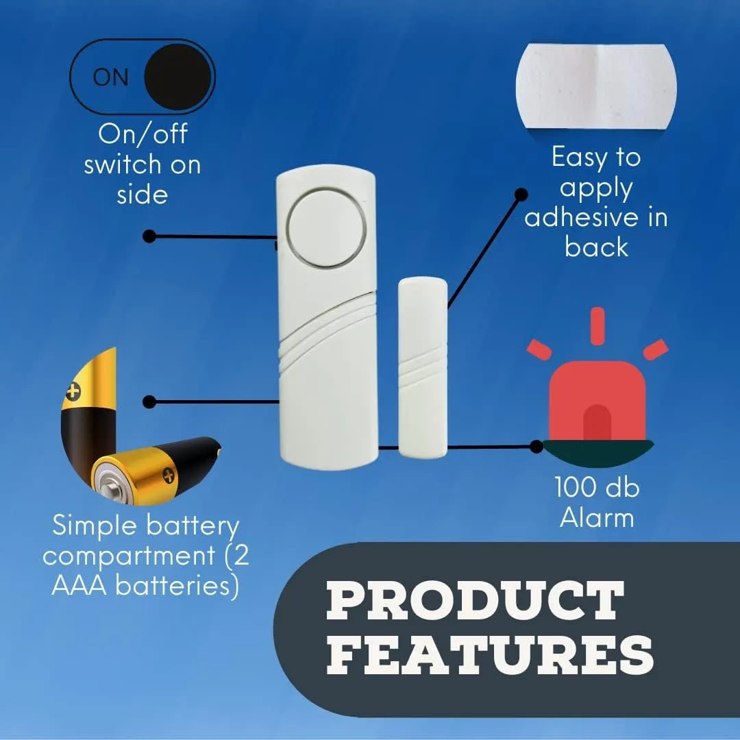 DOVE TAIL 4 Piece Door or Window Stand-Alone Wireless Alarm - H-87001-Z04-NW9
