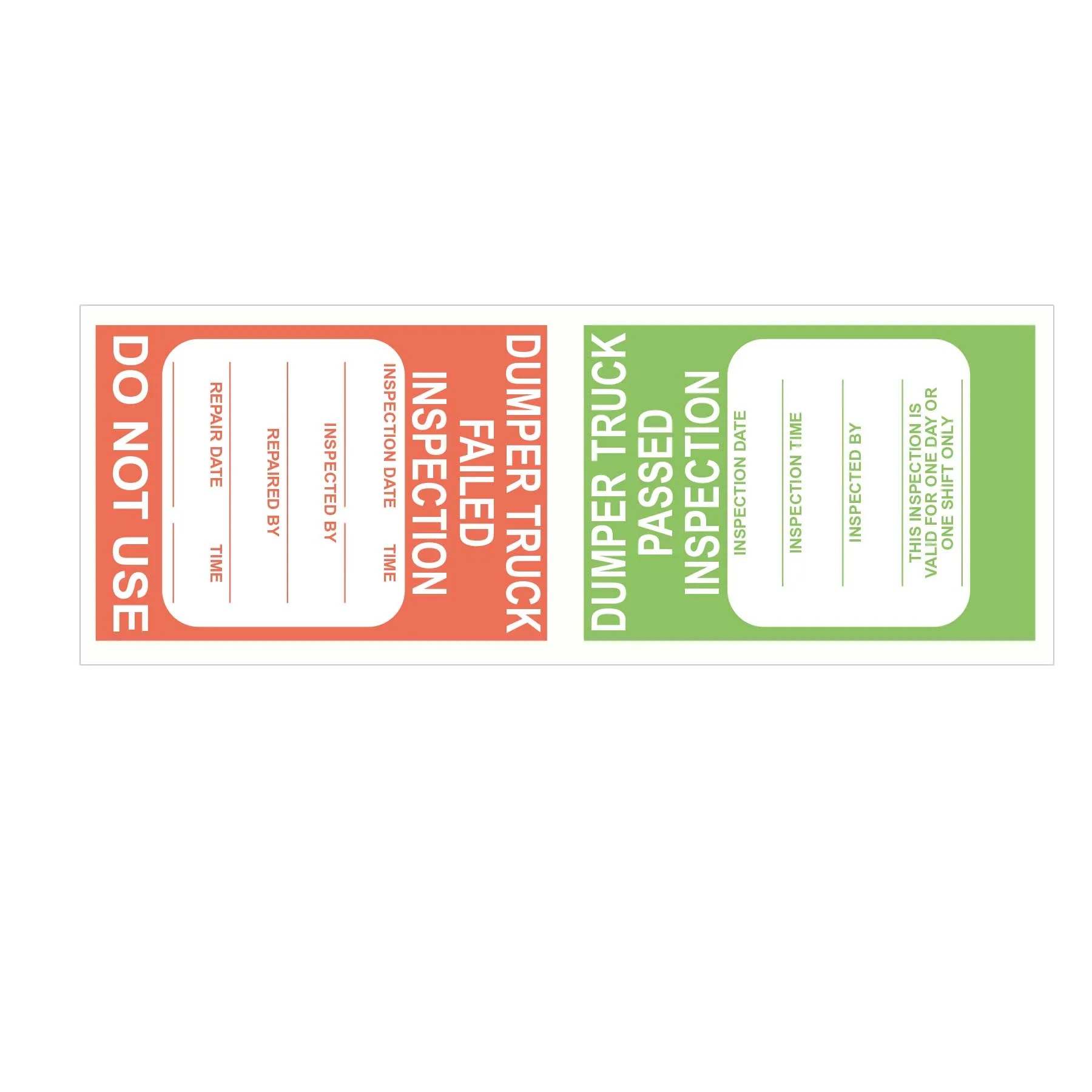 Dumper Truck Pre-Use Visual Inspection Checklist (Pad of 30)