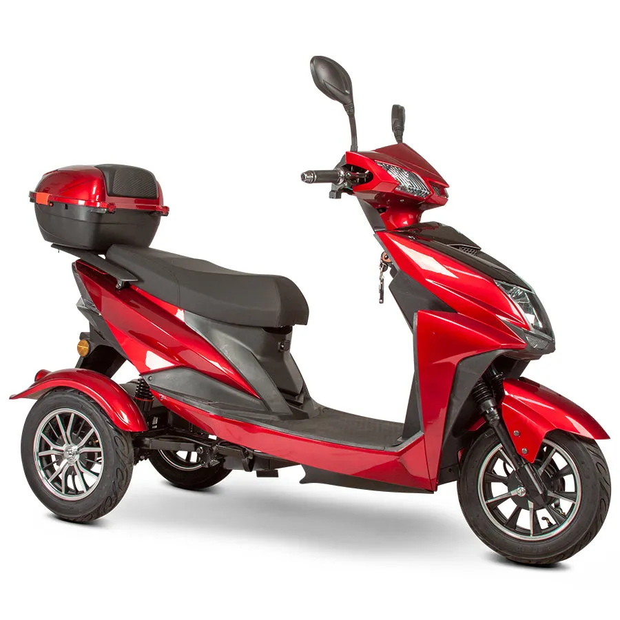 E-Wheels EW-10 Euro Style - 3-Wheel Moped Electric Mobility Scooter - Top Speed 15mph - 500W