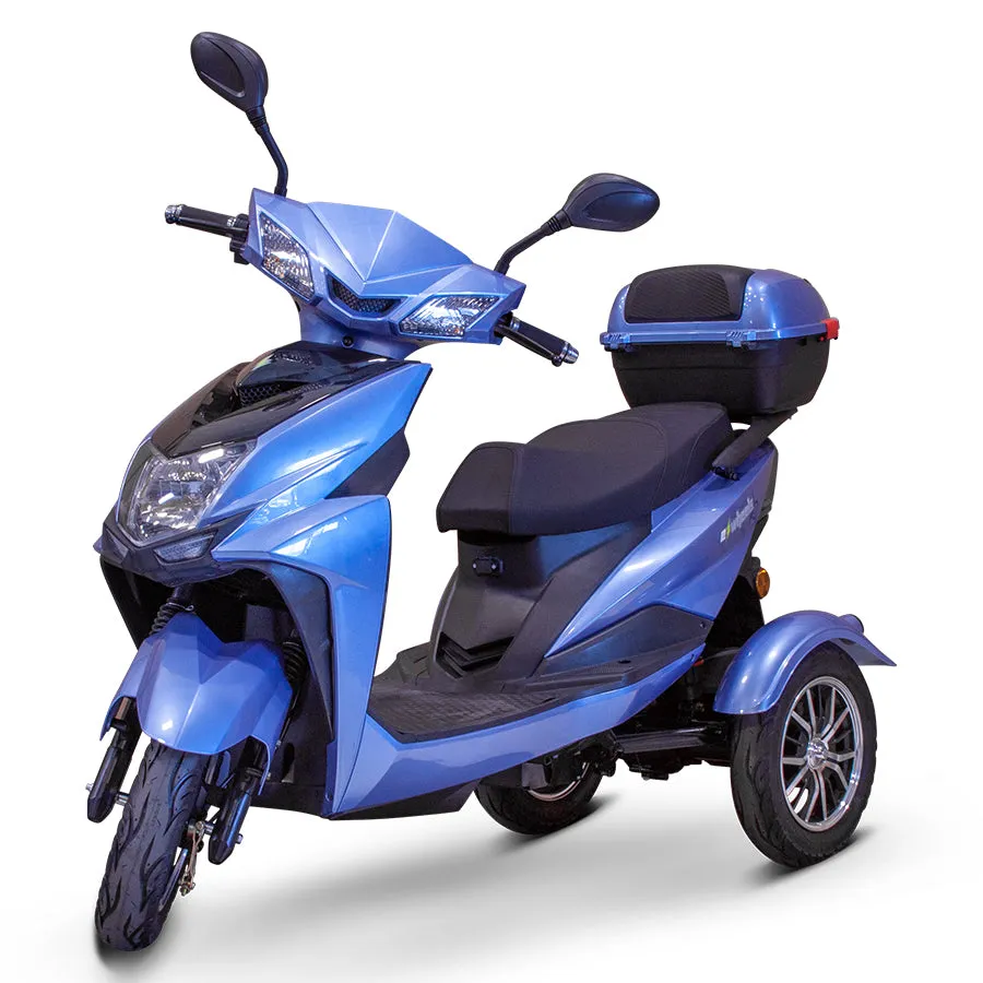 E-Wheels EW-10 Euro Style - 3-Wheel Moped Electric Mobility Scooter - Top Speed 15mph - 500W