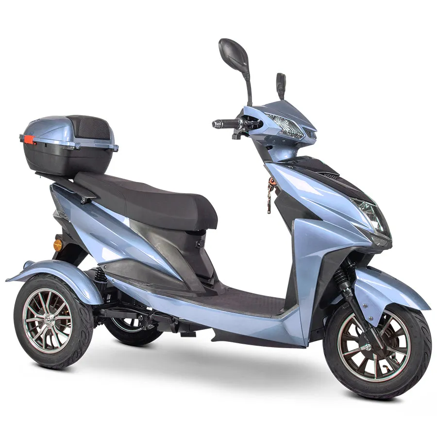 E-Wheels EW-10 Euro Style - 3-Wheel Moped Electric Mobility Scooter - Top Speed 15mph - 500W